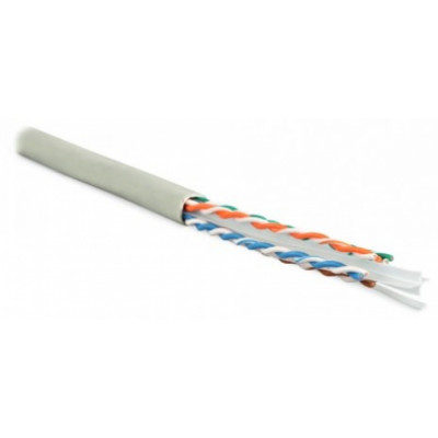 Одножильный кабель Hyperline UUTP4-C6-S23-IN-PVC-GY-305
