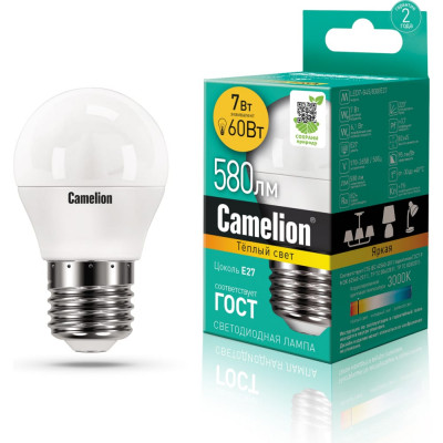 Светодиодная лампа Camelion LED7-G45/830/E27 12070