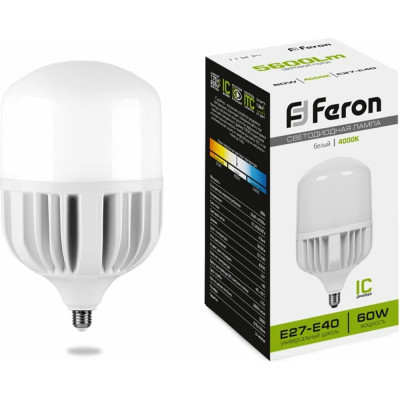 Светодиодная лампа FERON 60W 230V E40 4000K, LB-65 25821