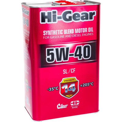 Полусинтетическое моторное масло Hi-Gear 5W-40 SL/CF HG1144