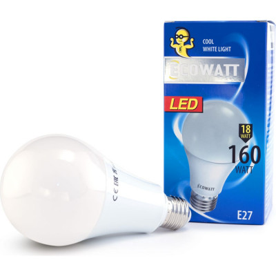 Светодиодная лампа ECOWATT A60, 230 В, 18 Вт, 4000K E27 4606400206149