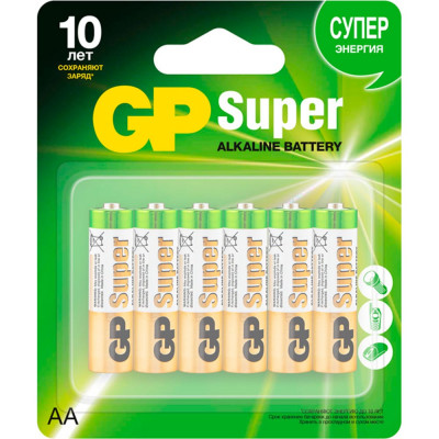 Алкалиновые батарейки GP Super Alkaline 15A-CR6 72/720
