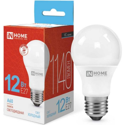 Светодиодная лампа IN HOME LED-A60-VC 4690612020259