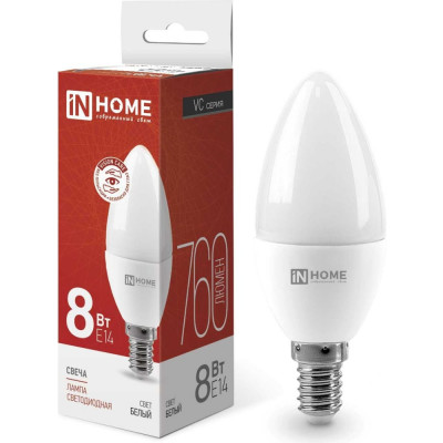 Светодиодная лампа IN HOME LED-СВЕЧА-VC 4690612020433