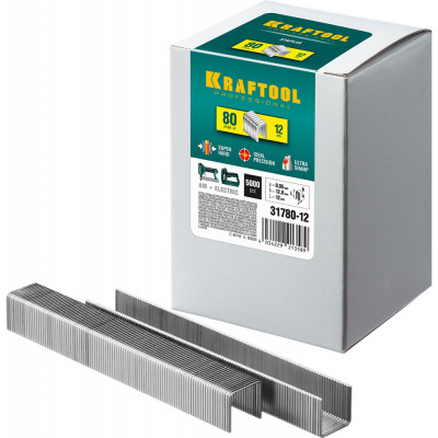 Закаленные скобы для степлера KRAFTOOL тип 80 12 мм (5000 шт.) 31780-12