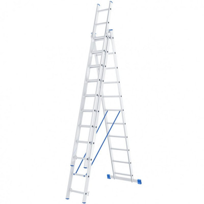 Алюминиевая трехсекционная лестница СИБРТЕХ 97821