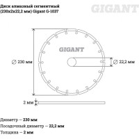 Сегментный алмазный диск Gigant G-1037