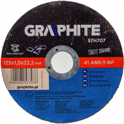 Отрезной диск по металлу GRAPHITE 41 A60-T-BF 57H707