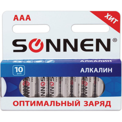 Алкалиновые батарейки SONNEN Alkaline 451089