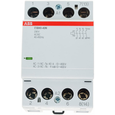 Модульный контактор ABB 40А АС-1, 4НО, катушка 230В AC/DC 1SAE341111R0640