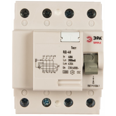 Электронное устройство защитного отключения ЭРА SIMPLE ВД-40 Б0039273