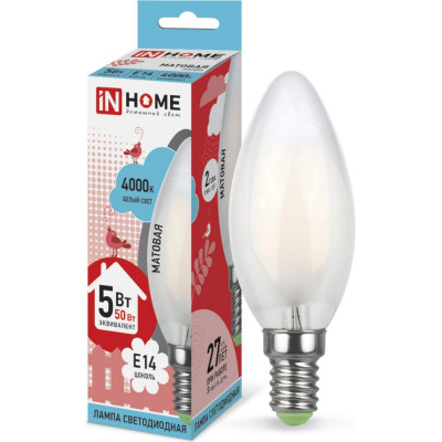 Светодиодная лампа IN HOME LED-СВЕЧА-deco 4690612006765