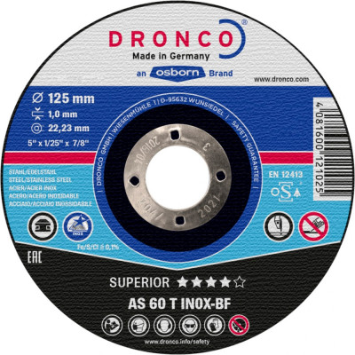 Отрезной диск по нержавейке DRONCO Special Inox AS60T 6900871100