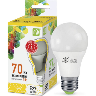 Светодиодная лампа ASD LED-A60-std 4690612001692