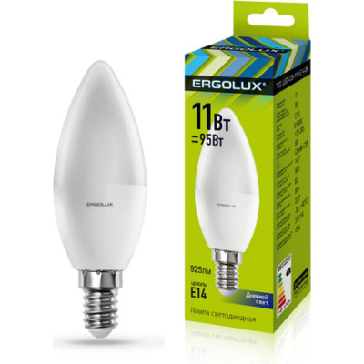 Светодиодная лампа Ergolux LED-C35-11W-E14-6K Свеча 13620