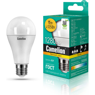 Светодиодная лампа Camelion LED15-A60/830/E27 12185