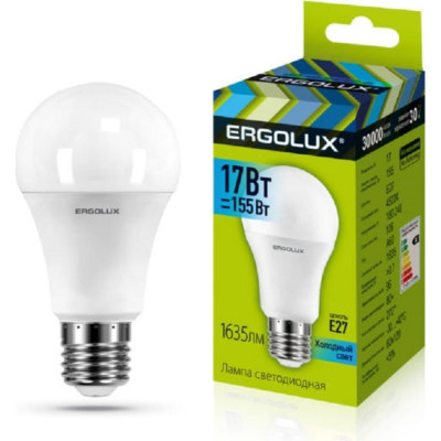 Светодиодная лампа Ergolux LED-A60-17W-E27-4K ЛОН 13180