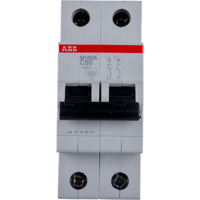 Двухполюсной автоматический выключатель ABB SH202L 2CDS242001R0504