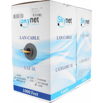 Медный одножильный кабель SkyNet Standart CSS-UTP-LSZH-4-CU