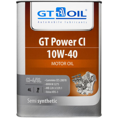 Масло GT OIL Power CI SAE 10W-40 API CI-4/SL 8809059407523