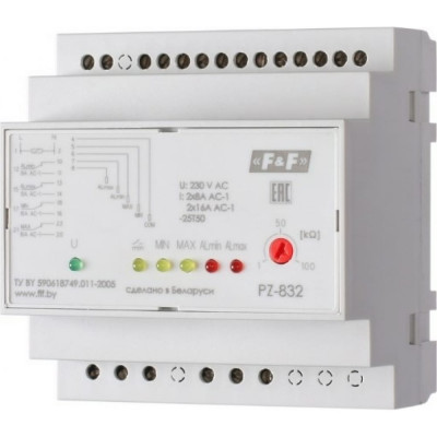 Четырехуровневое реле контроля уровня жидкости Евроавтоматика F&F PZ-832 EA08.001.005