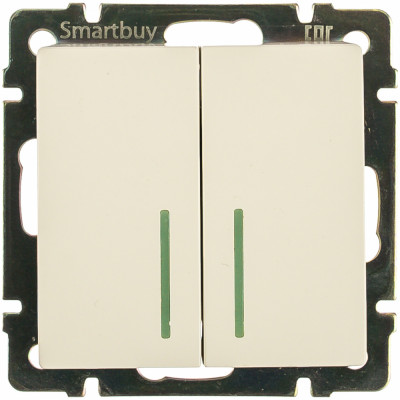 Проходной двухклавишный выключатель Smartbuy Нептун SBE-05w-10-SW22-1