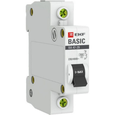 Автоматический выключатель EKF ВА 47-29 Basic mcb4729-1-06-B