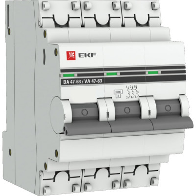 Автоматический выключатель EKF ВА 47-63 PROxima mcb4763-6-3-32C-pro