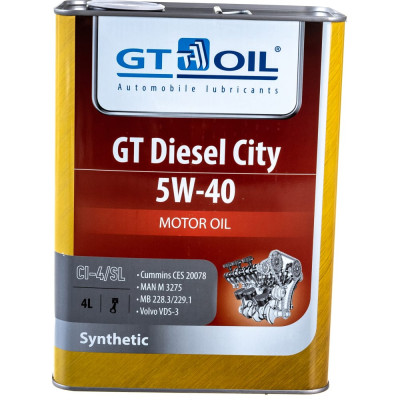 Масло GT OIL Diesel City SAE 5W-40 API CI-4/SL 8809059408001