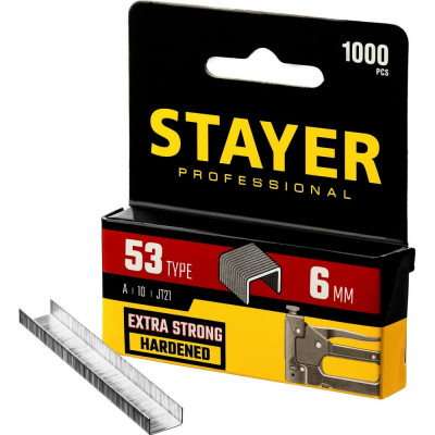 Тонкие скобы для степлера STAYER тип 53 6 мм 1000 шт 3159-06_z02
