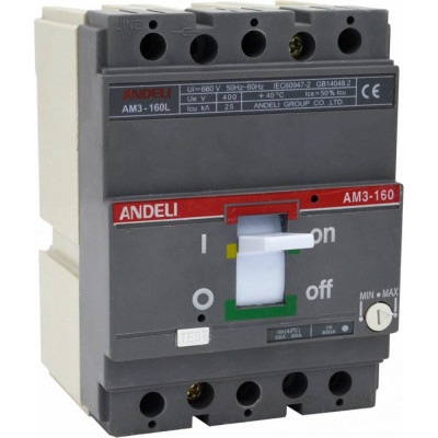 Автоматический выключатель ANDELI AM3-160S ADL06-810