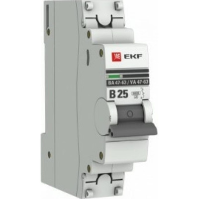 Автоматический выключатель EKF ВА 47-63 PROxima mcb4763-6-1-25B-pro