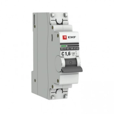 Автоматический выключатель EKF ВА 47-63 PROxima mcb4763-1-1.6C-pro