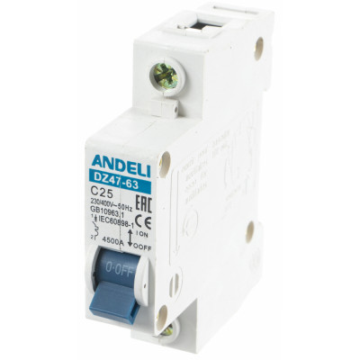 Автоматический выключатель ANDELI DZ47-63 ADL01-066