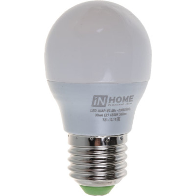 Светодиодная лампа IN HOME LED-ШАР-VC 4690612030616