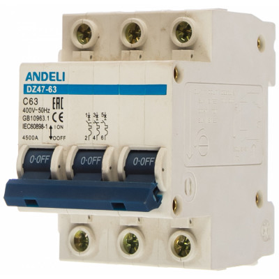 Автоматический выключатель ANDELI DZ47-63 ADL01-098