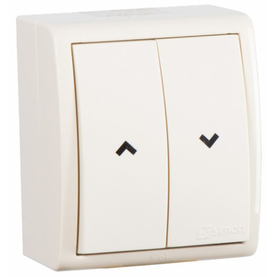 Двухклавишный кнопочный выключатель для управления жалюзи Simon 1594332-031