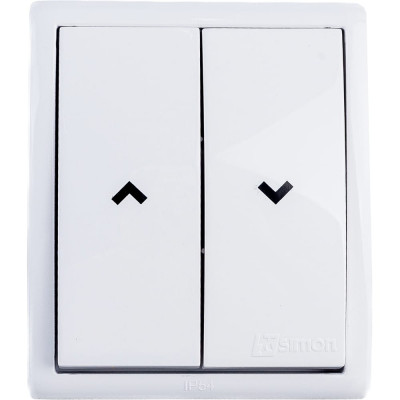 Двухклавишный кнопочный выключатель для управления жалюзи Simon 1594332-030