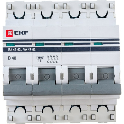 Автоматический выключатель EKF ВА 47-63 PROxima mcb4763-4-40D-pro