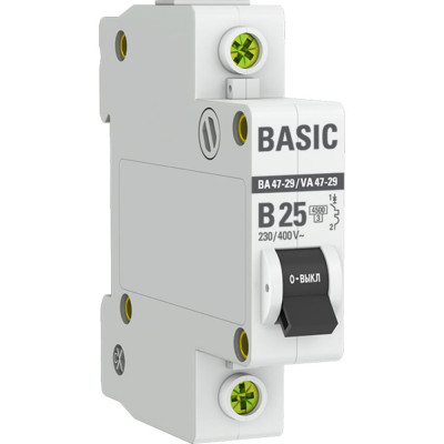 Автоматический выключатель EKF ВА 47-29 Basic mcb4729-1-25-B