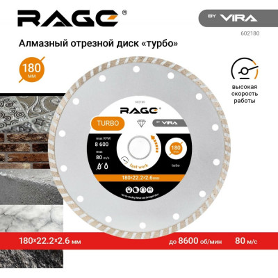 Универсальный алмазный диск VIRA HQ RAGE 602180
