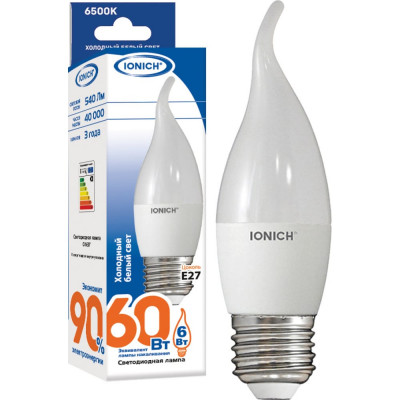Лампа IONICH ILED-SMD2835-CW37-6-540-230-6.5-E27 1541