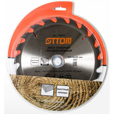 Пильный диск для древесины OTTOM 10016