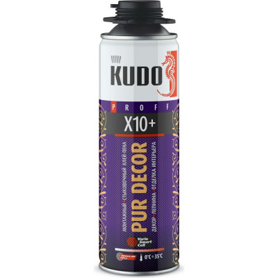 Монтажный и стыковочный клей-пена KUDO PUR DECOR Х10+ 11601655