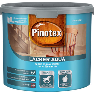 Лак для мебели и стен для внутренних работ Pinotex LACKER AQUA 7 5254103