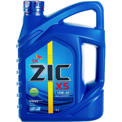 Полусинтетическое масло для дизельных двигателей легковых авто zic X5 10w40 Diesel 162660