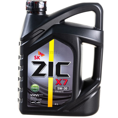 Синтетическое масло для легковых авто zic X7 5w30 Diesel SL/CF 162610