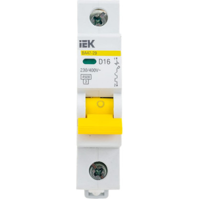 Автоматический выключатель IEK ВА47-29 MVA20-1-016-D