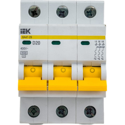 Автоматический выключатель IEK ВА47-29 MVA20-3-020-D