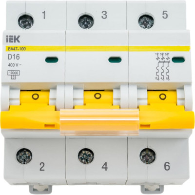 Автоматический выключатель IEK ВА47-100 MVA40-3-016-D